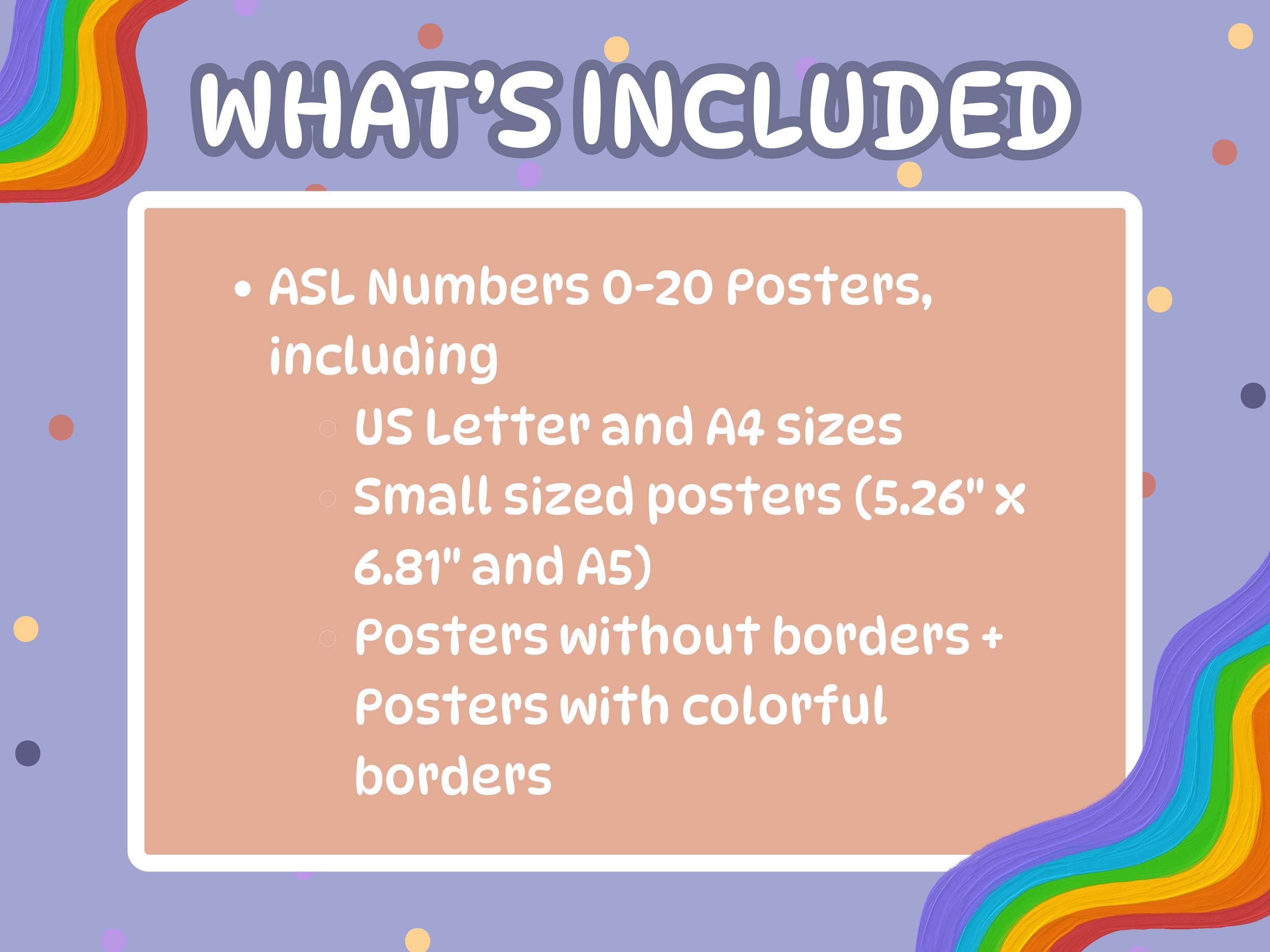 ASL Numbers 0-20 Posters | American Sign Language Classroom Decor ...