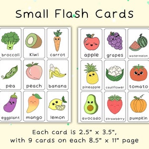 45 Fruits and Vegetables Flash Cards | Montessori Flashcards ...