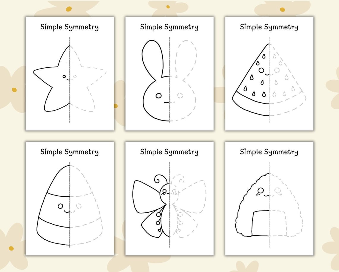 50 Simple Symmetry Worksheets | Early Finishers | Preschool Symmetry ...