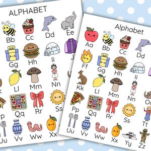 Alphabet Chart | Alphabet Poster | ABC Educational Poster | A-Z Classroom Nursery Homeschool Decor | Preschool Phonics | Learning Wall Art