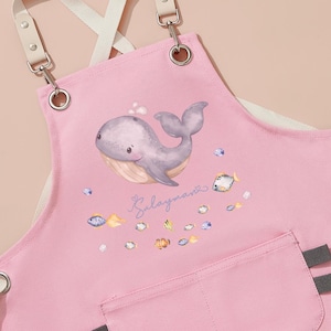 Custom Pink Girls Cooking Apron - Rainbow Cooking Apron with Pocket, Kid&#39;s Baking Apron, Name Apron for Kids,Baking Gifts, Gift for Her