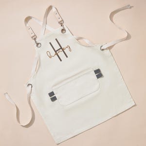 Custom Embroidered Initials Apron - Personalised Embroidery Designs, Birthday Gifts for Kids, Chef Baking Gifts, Painting Apron, BBQ Apron