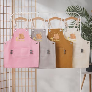 Personalised Kids Embroidered Aprons - toddler aprons, custom aprons, little chef, cooking aprons, kids aprons, kitchen aprons,nursery gifts