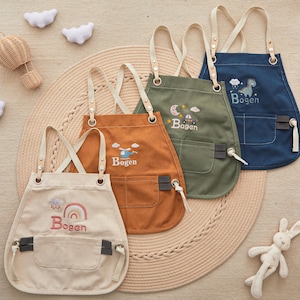 Custom Embroidered Kids Baking Party Aprons - Personalized Toddler Cooking Aprons with Pocket,Chef Kitchen Aprons,Gifts for Birthday Parties