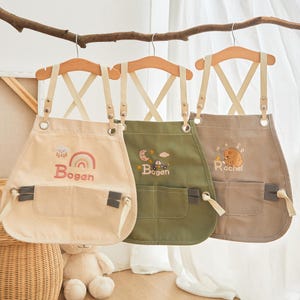 Personalized Kids Embroidered Aprons-Custom Birthday Gift Cooking Aprons with Pocket,Toddler Kitchen Aprons,Little Chef Aprons for Boy&Girl