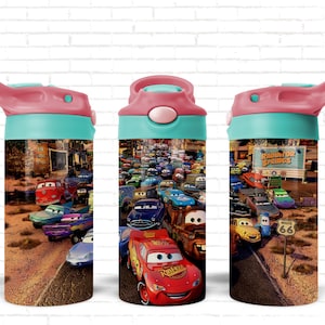 Personalized Flip Top Kids Cup, Kids Tumbler, Cars, Vehicles, Racecar,  Racing, Flags, Sippy Cup, Custom 12 Oz Water Bottle, Toddler Cup, 
