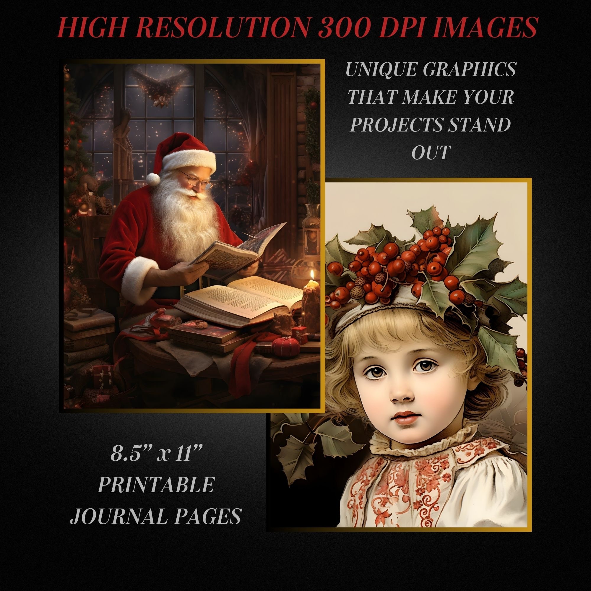 Vintage Christmas Junk Journal Kit 1, Merry Christmas Junk Journal ...