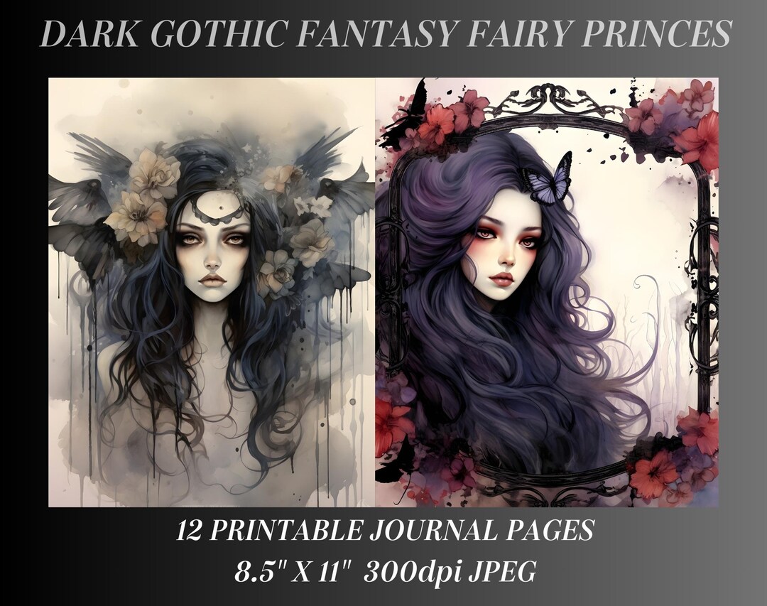 Dark Gothic Fantasy Fairy Princess Scrapbooking Ephemera - Etsy