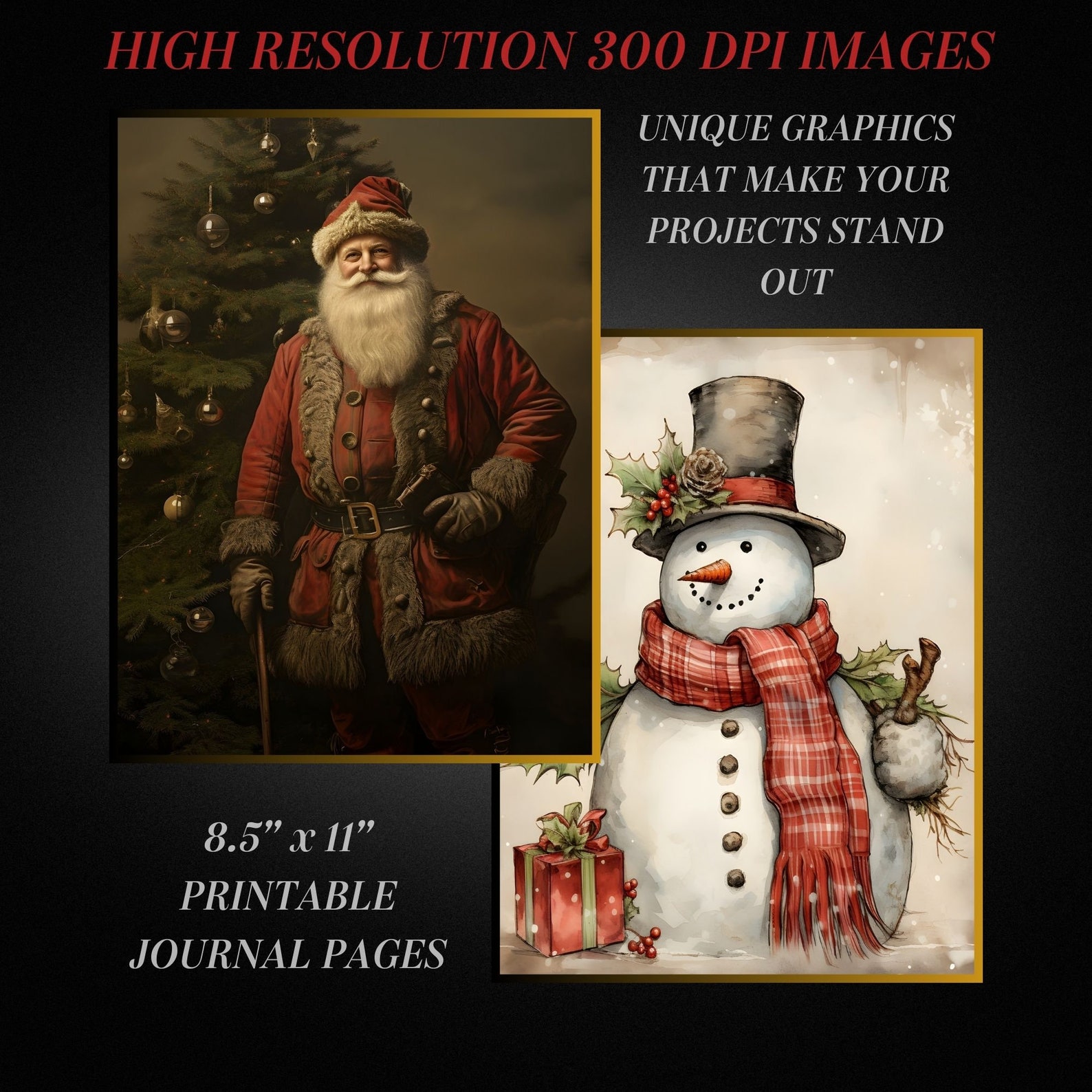Vintage Christmas Junk Journal Kit 2, Merry Christmas Junk Journal ...
