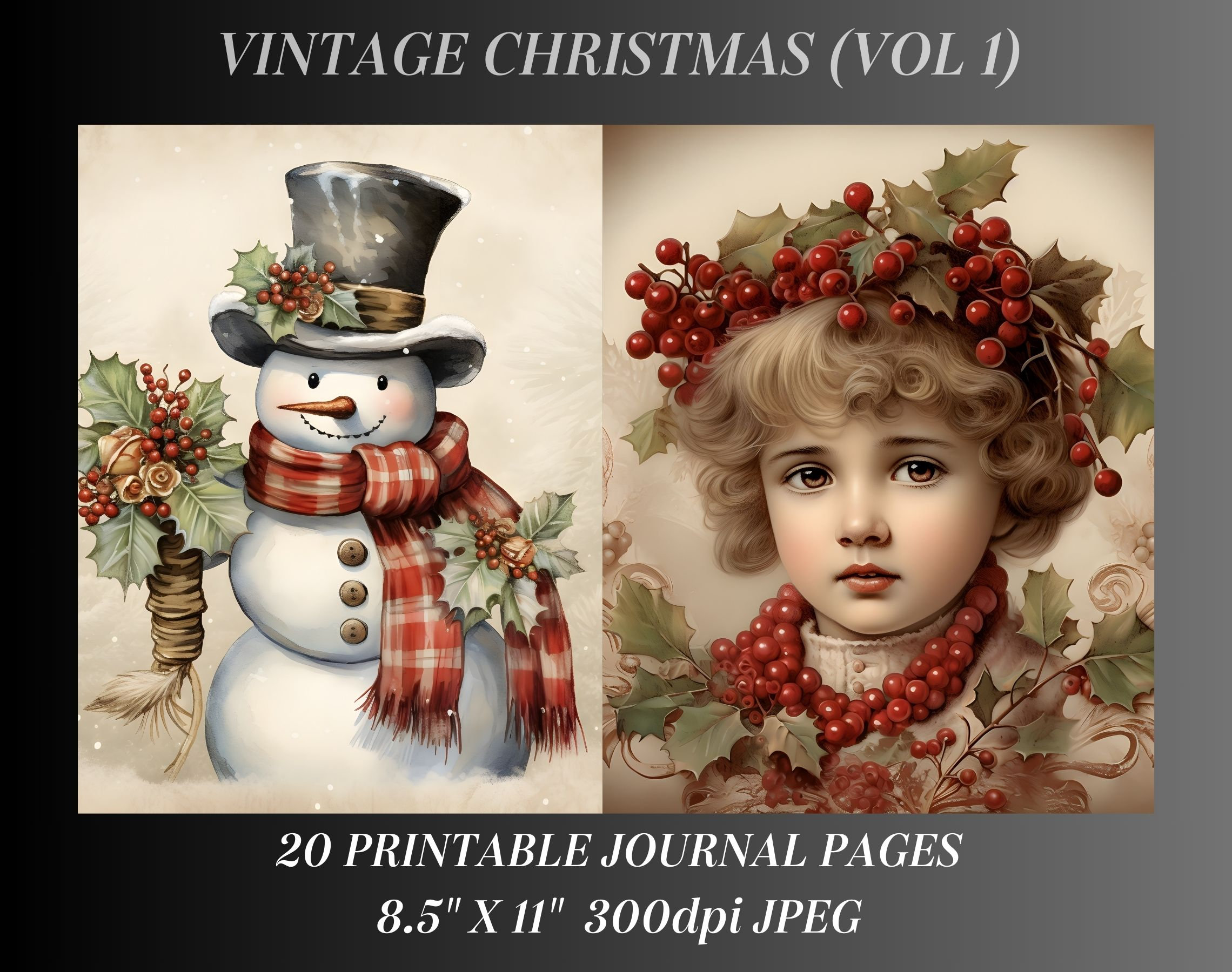 Vintage Christmas Junk Journal Kit 1, Merry Christmas Junk Journal ...