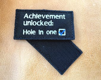 Achievement Unlocked Hole In One | Golf Patch | Embroidered Golf Bag Badge