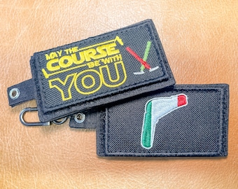 Dual Sided Patch Tag | Hook & Loop Display Keyring | Waterproof Canvas Bag Accessory