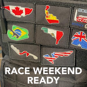 Lot d'écussons de circuit Grand Prix 2026 | Lot de 6 patchs | Insignes brodés pour le sport automobile