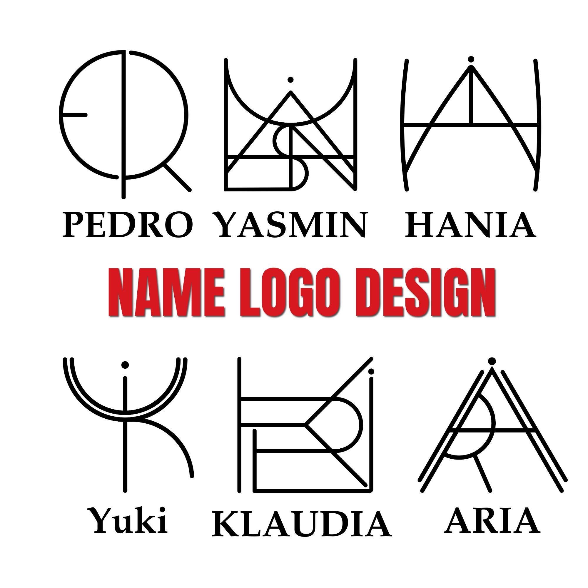 Personalized Name Logo Design: Minimalist Geometric Tattoo (SVG)