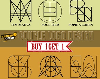 Personalized Couple Name Logo Design: Minimalist Tattoo Monogram