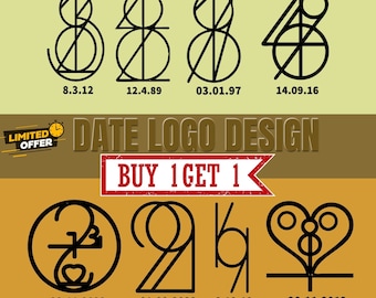 Special Date Logo, Custom Number Logo, Wedding Date tattoo, Birth Time Logo Tattoo, Anniversary Gift, Custom Number Logo, Date Tattoo Design