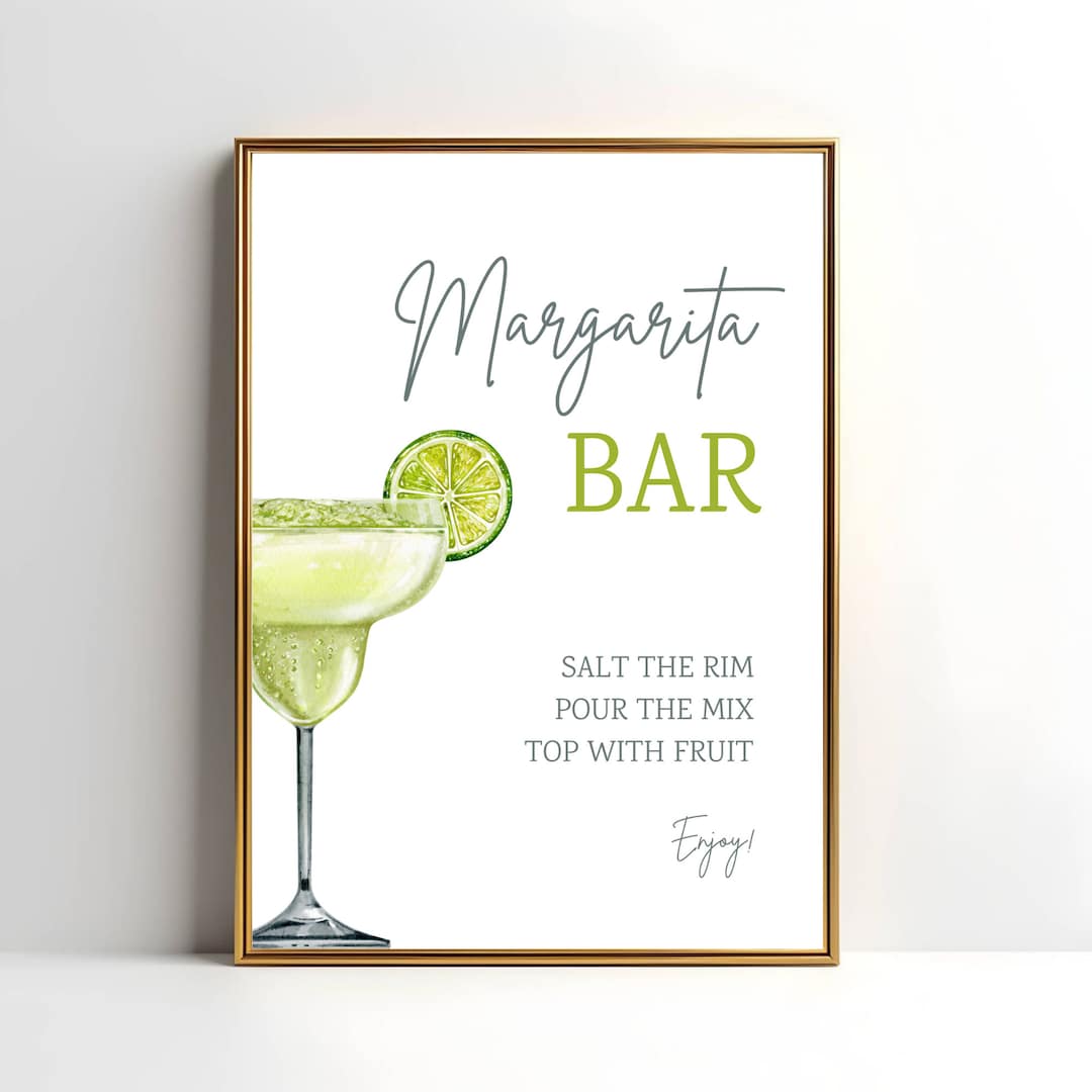 Margarita Bar Sign Template Margs and Matrimony Bridal Shower Bar Sign ...