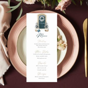 Szablon menu kolacji wigilijnej Menu kolacji świątecznej do wydrukowania Karta menu kolacji Dekoracja stołu na uroczystość Edytowalne menu
