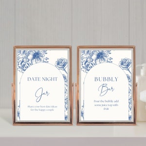 Modelli di insegne per bridal shower Something Blue 10 decorazioni personalizzate per bridal shower a tema floreale vintage Insegna per bar Mom-osa Insegna per photo booth