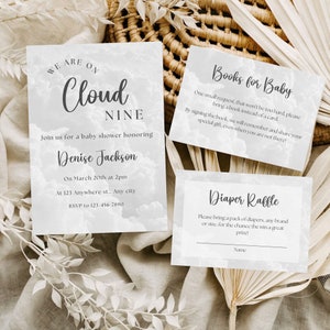 Cloud Nine Baby Shower Invitation Set: Editable Template (5x7)