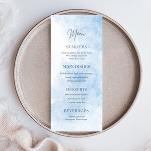 Wolke 9 Brautparty Dinner Menü Vorlage Elegante Wolken Dinner Karte Blaue Wolke Neun Tischdekoration Brautparty Gedeck