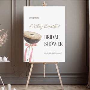 Love is Brewing Bridal Shower Welcome Sign Printable Espresso Martini Bridal Shower Banner Coffee Theme Bridal Shower Decorations