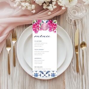 Modèle de menu pour la douche nuptiale Mamma Mia