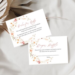 Bloom Baby Shower Dipaer Raffle Tickets Druckbare Bücher für Baby Card Editierbare Baby in Bloom Baby Shower Templates, CLD108