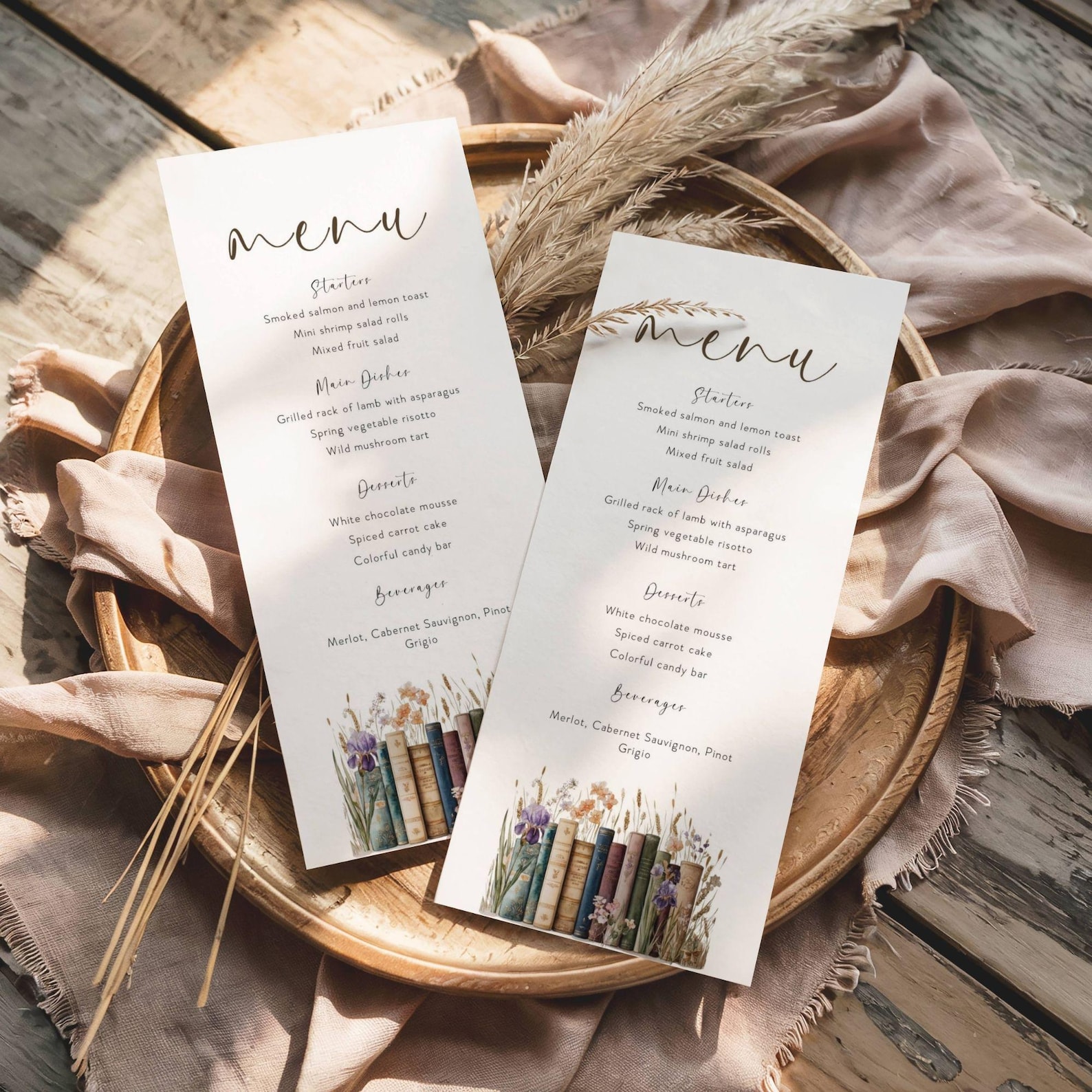 Storybook Bridal Shower Menu: Printable New Chapter Begins Food Card ...