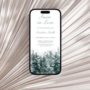 Snowy Forest Bridal Shower Evite Template (Digital Download)