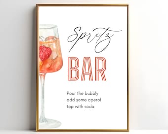 Aperol Spritz Bar Sign Template: Bridal Shower Decor (Digital)