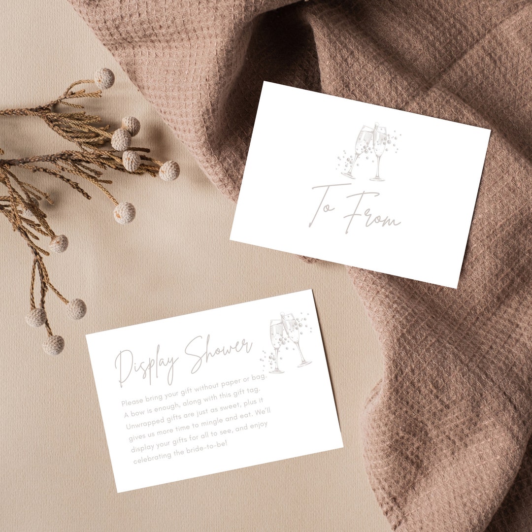 Printable Display Card Template Pearls and Prosecco Display Card Bridal ...
