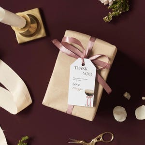 Modelo de etiqueta para presente Espresso Martini Love is Brewing Decoração para chá de panela Decoração para festa de coquetel com café Etiqueta para lembrancinhas Etiqueta para impressão de agradecimento