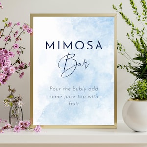 Blue Cloud Nine Bridal Shower Sign Templates 5 Custom on Cloud 9 themed Bridal Shower Decorations Mom-osa Bar Sign Photo Booth Sign