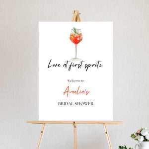 Love at First Spritz Willkommensschild Vorlage Brautparty Willkommensschild Printable Aperol Spritz Banner Brautparty Poster