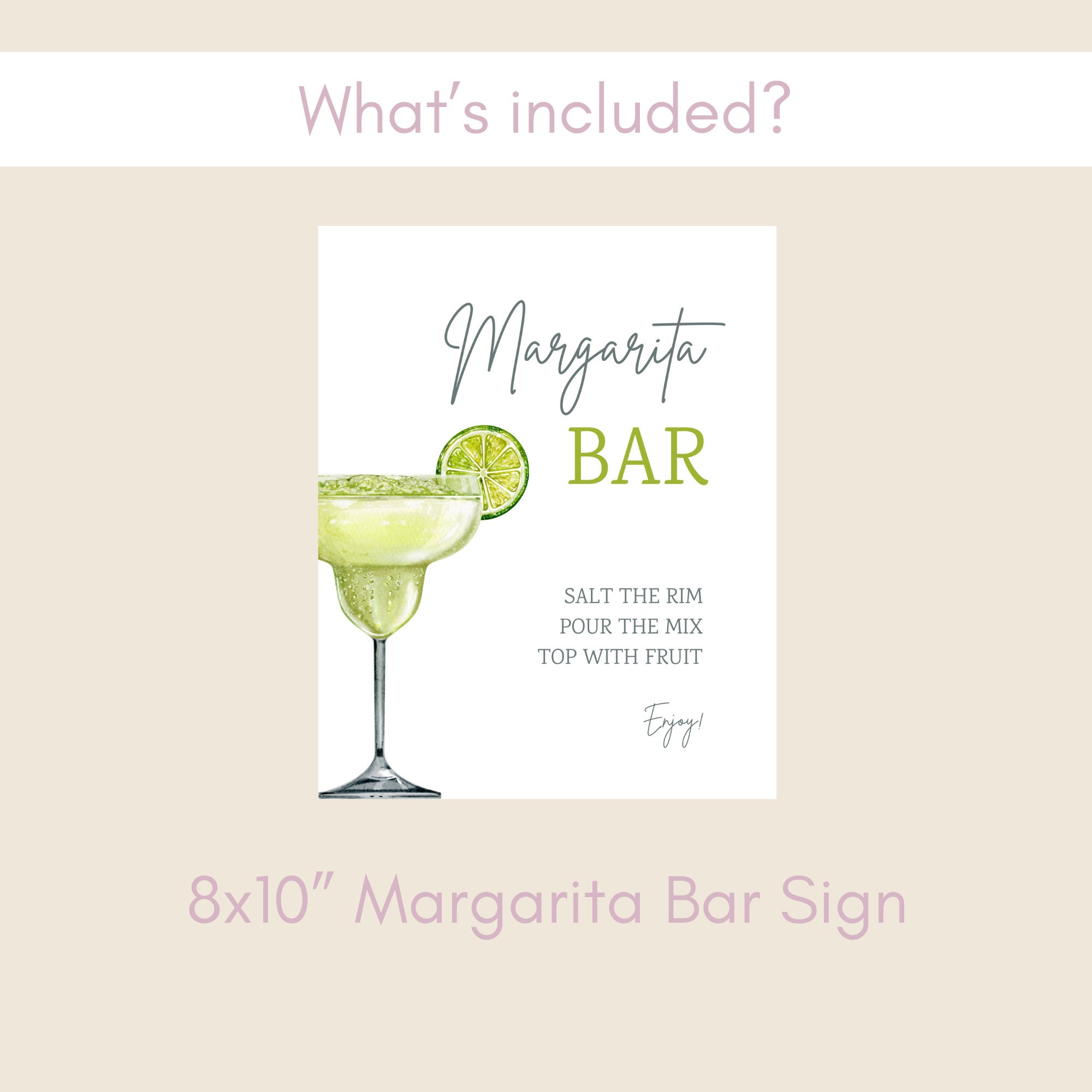 Margarita Bar Sign Template Margs and Matrimony Bridal Shower Bar Sign ...