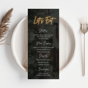 Szablon menu kolacji wigilijnej Menu kolacji świątecznej do wydrukowania Karta menu kolacji Dekoracja stołu na uroczystość Edytowalne menu