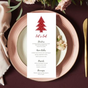 Szablon menu kolacji wigilijnej Menu kolacji świątecznej do wydrukowania Karta menu kolacji Dekoracja stołu na uroczystość Edytowalne menu