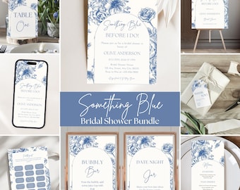 Something Blue Before I Do Floral Bridal Shower Bundle (Printable)
