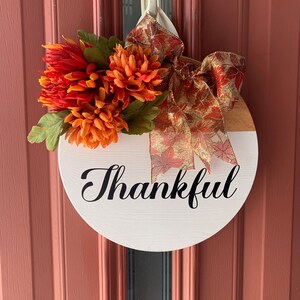 Thankful door circle sign