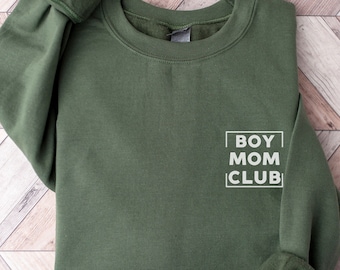 Boy Mom Sweatshirt crewneck, club maman garçon, sweat-shirt maman de garçons, sweat-shirt maman garçon, pull maman garçon, cadeau de fête des mères, cadeau de baby shower