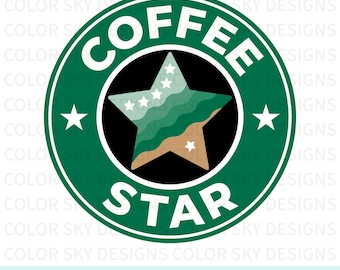 Coffee Star SVG | Coffee Lovers Design | Cricut & Silhouette Cut File | Digital Download