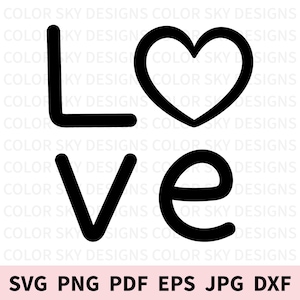 SVG de amor, SVG de corazón, SVG de San Valentín, PNG de San Valentín retro, archivo de corte de amor para Cricut y Silhouette, descarga digital