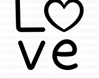 Love SVG | Valentine SVG | Cut File for Cricut & Silhouette | Digital Download