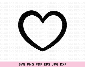 Heart SVG | Commercial Use | Heart Outline | Cricut Silhouette Glowforge | Laser Cut File | Instant download