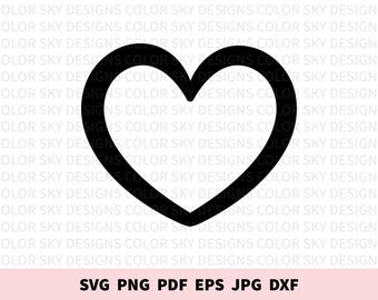 Corazón SVG / Uso comercial / Contorno de corazón / Cricut Silhouette Glowforge / Archivo de corte láser / Descarga instantánea