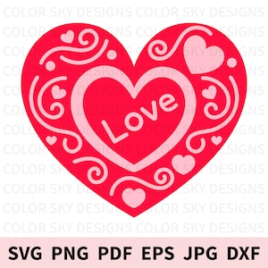 Heart SVG Cut File: Love, Valentine&#39;s Day Design (Digital Download)