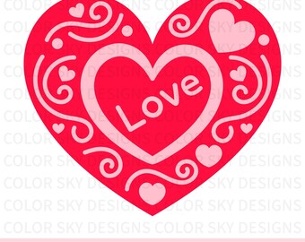 Heart SVG | Valentine SVG | Love PNG | Cut File for Cricut & Silhouette | Digital Download