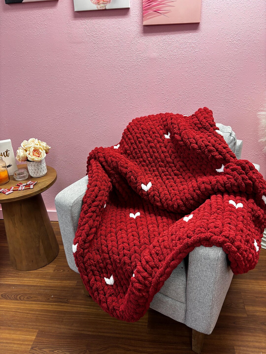 XXL Rainbow Heart Blanket main image 0