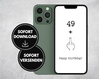 Digital birthday card for your mobile phone | WhatsApp Happy Birthday card for a 50th birthday | Digital Download